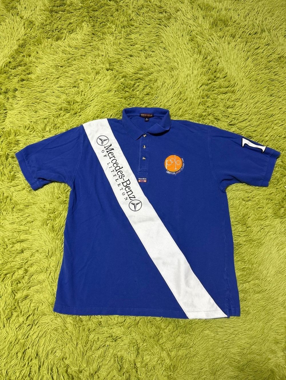 Vintage Mercedes-Benz Polo Shirt Size XL Blue